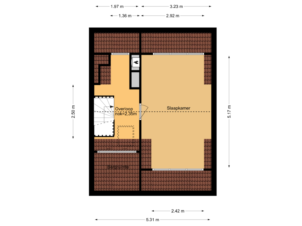 Bekijk plattegrond van 2e verdieping van Eerste Hieronymus van Alphenstraat 5