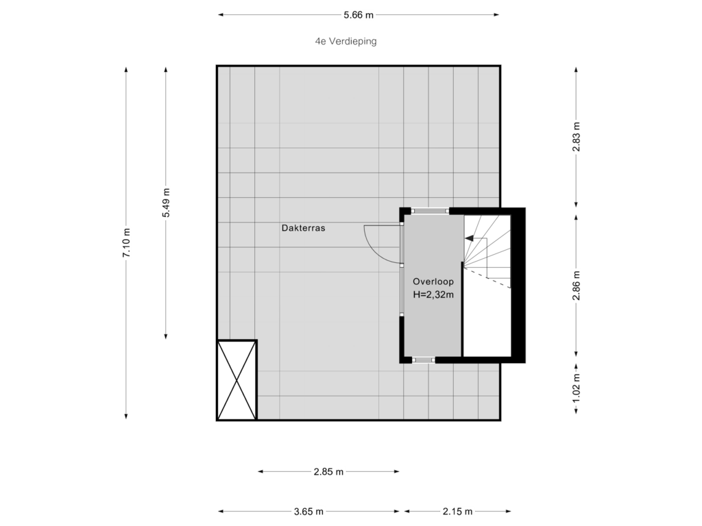 Bekijk plattegrond van 4e Verdieping van Thierenskade 128