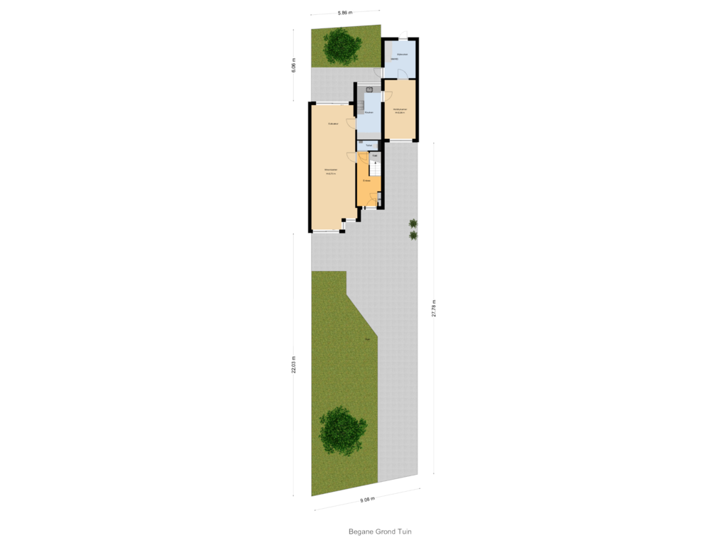 Bekijk plattegrond van Begane Grond Tuin van Haagweg 33-A