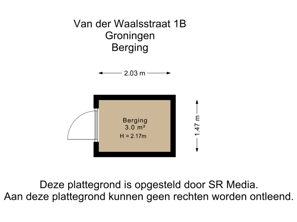 Bekijk plattegrond van Berging van Van der Waalsstraat 1-B