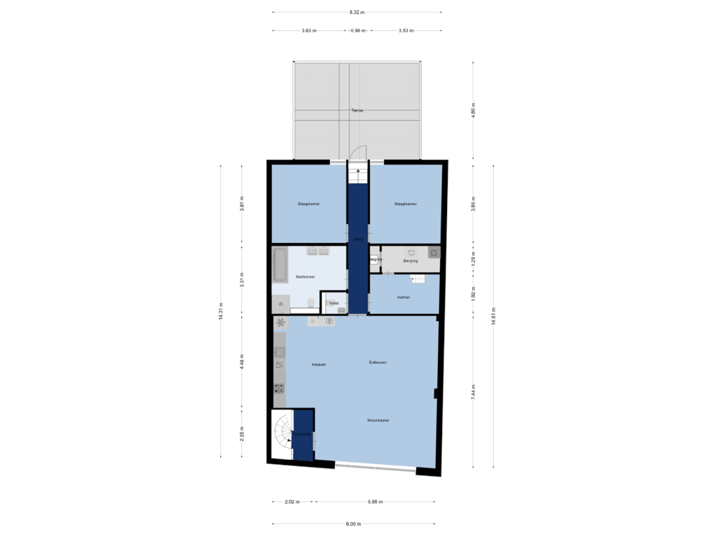 Bekijk plattegrond van Eerste verdieping van Hoofdstraat 127-A