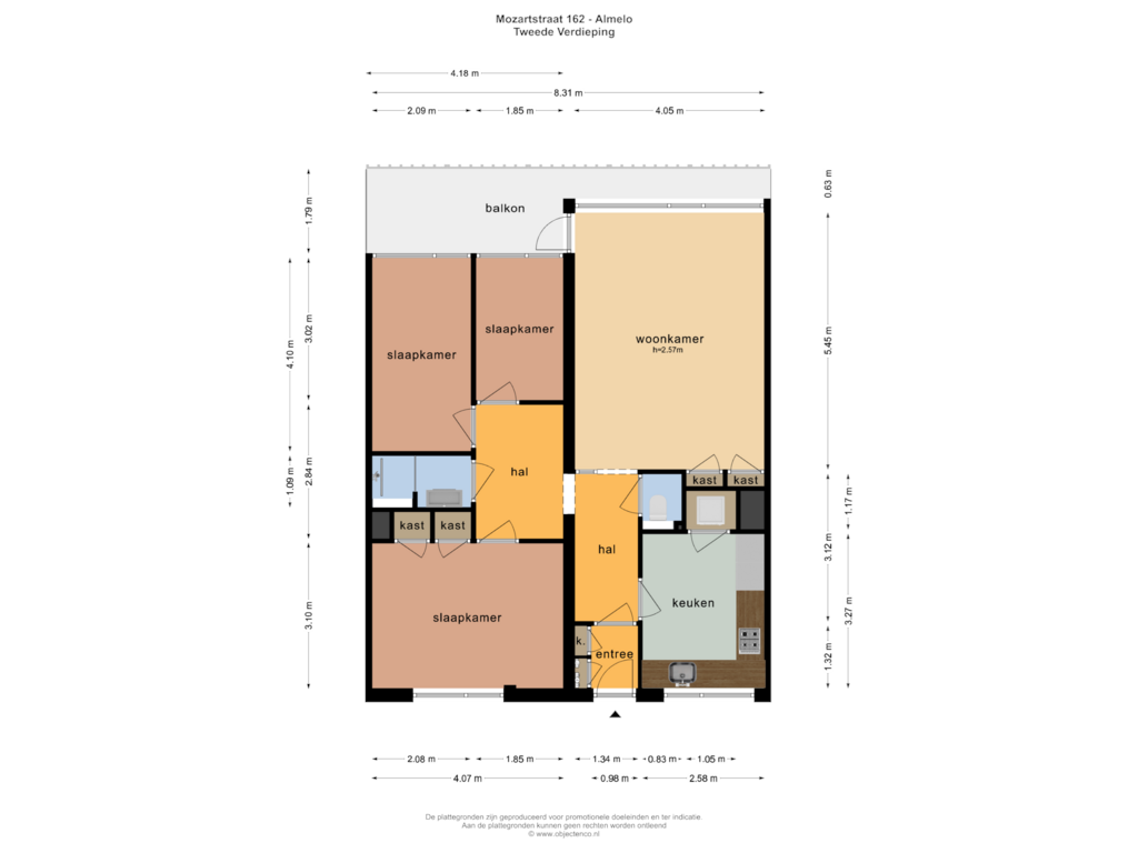 View floorplan of TWEEDE VERDIEPING of Mozartstraat 162