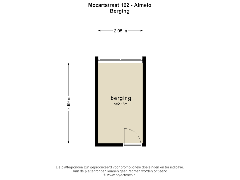 View floorplan of BERGING of Mozartstraat 162