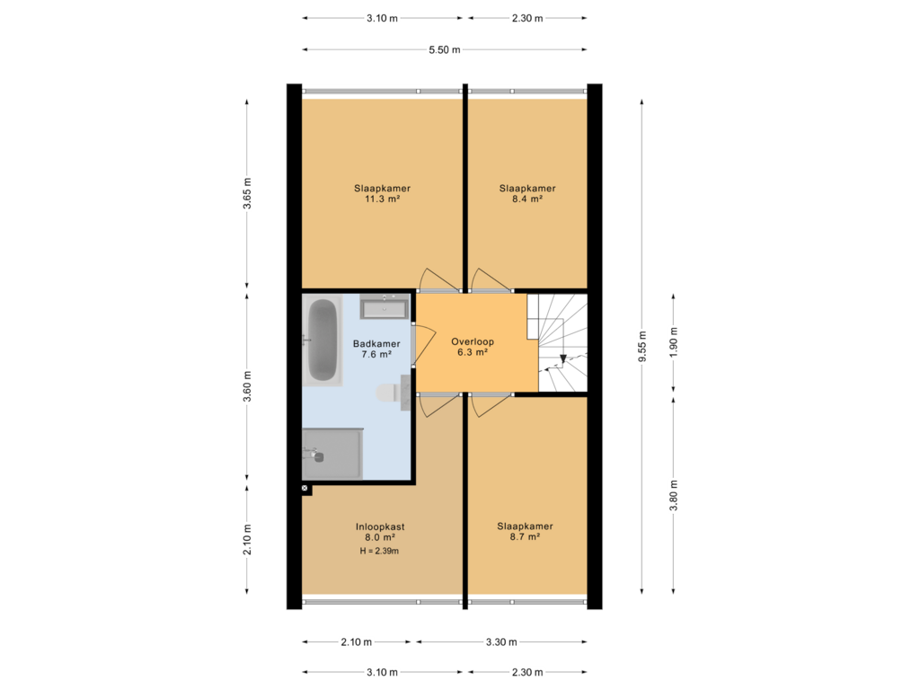 Bekijk plattegrond van 1e verdieping van Gerben Colmjonwei 96