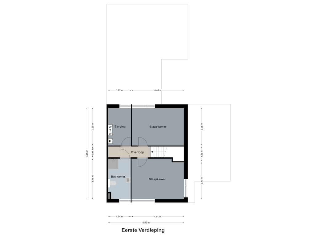 Bekijk plattegrond van Eerste Verdieping van Achterstestraat 146