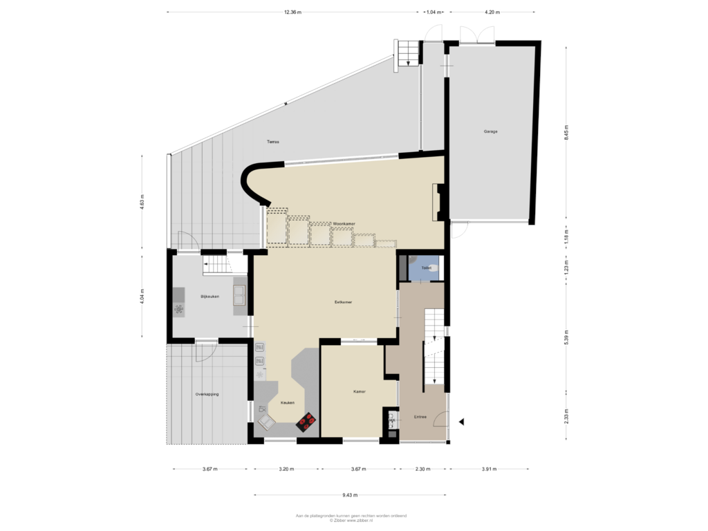 Bekijk plattegrond van Begane grond van Groesbeekseweg 446