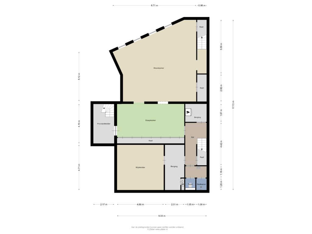 Bekijk plattegrond van Souterrain van Groesbeekseweg 446