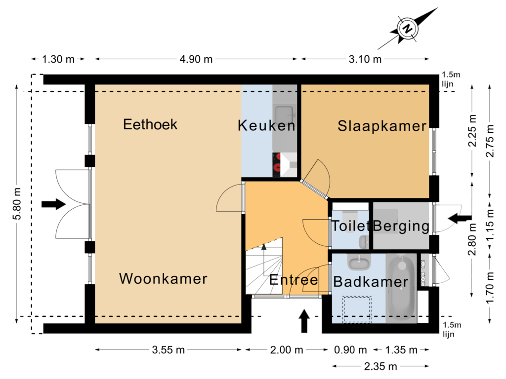 Bekijk plattegrond van Begane grond van Oostmahorn 183