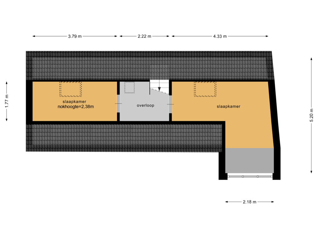 Bekijk plattegrond van Bijgebouw - verdieping van Korte Singel 15