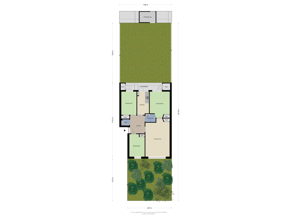 View floorplan of Appartement_Tuin of Carel Vosmaerstraat 100