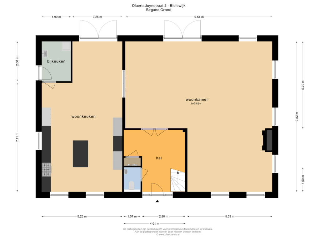 View floorplan of Begane Grond of Olaertsduynstraat 2