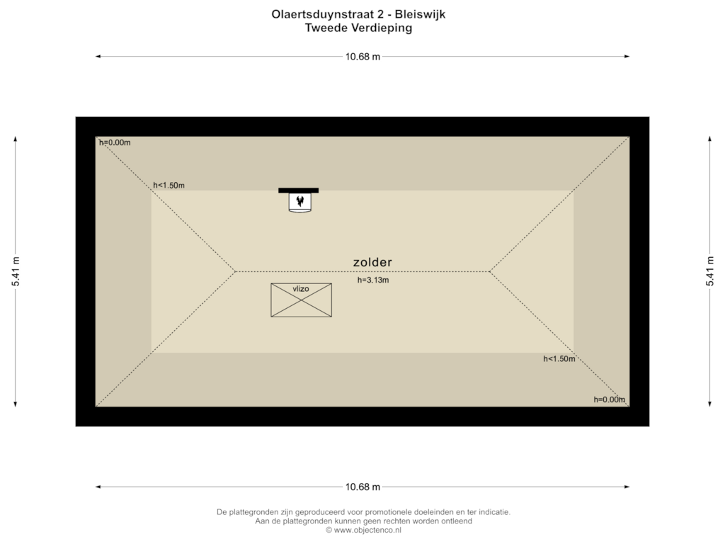 View floorplan of Tweede Verdieping of Olaertsduynstraat 2