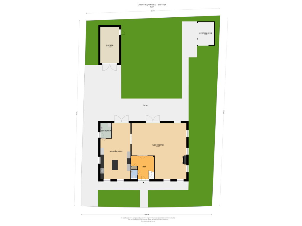 View floorplan of Tuin of Olaertsduynstraat 2