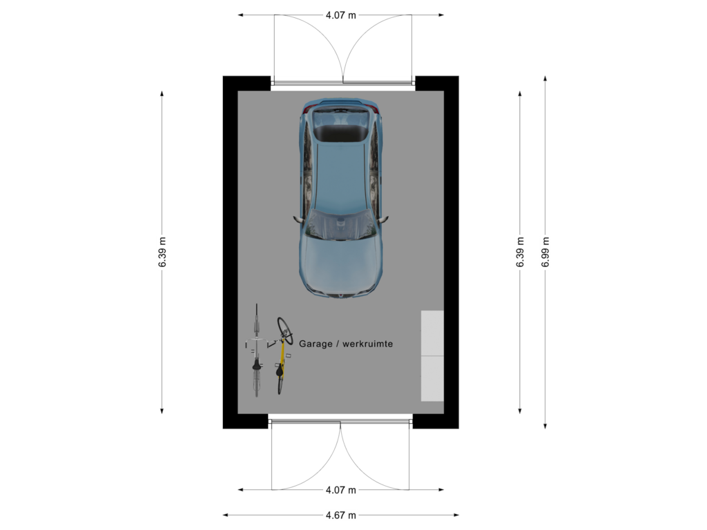 Bekijk plattegrond van Garage /  werkruimte van Kaai 28