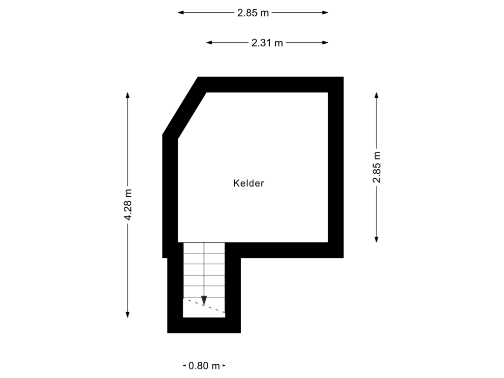 Bekijk plattegrond van Kelder van Ginnekenweg 350