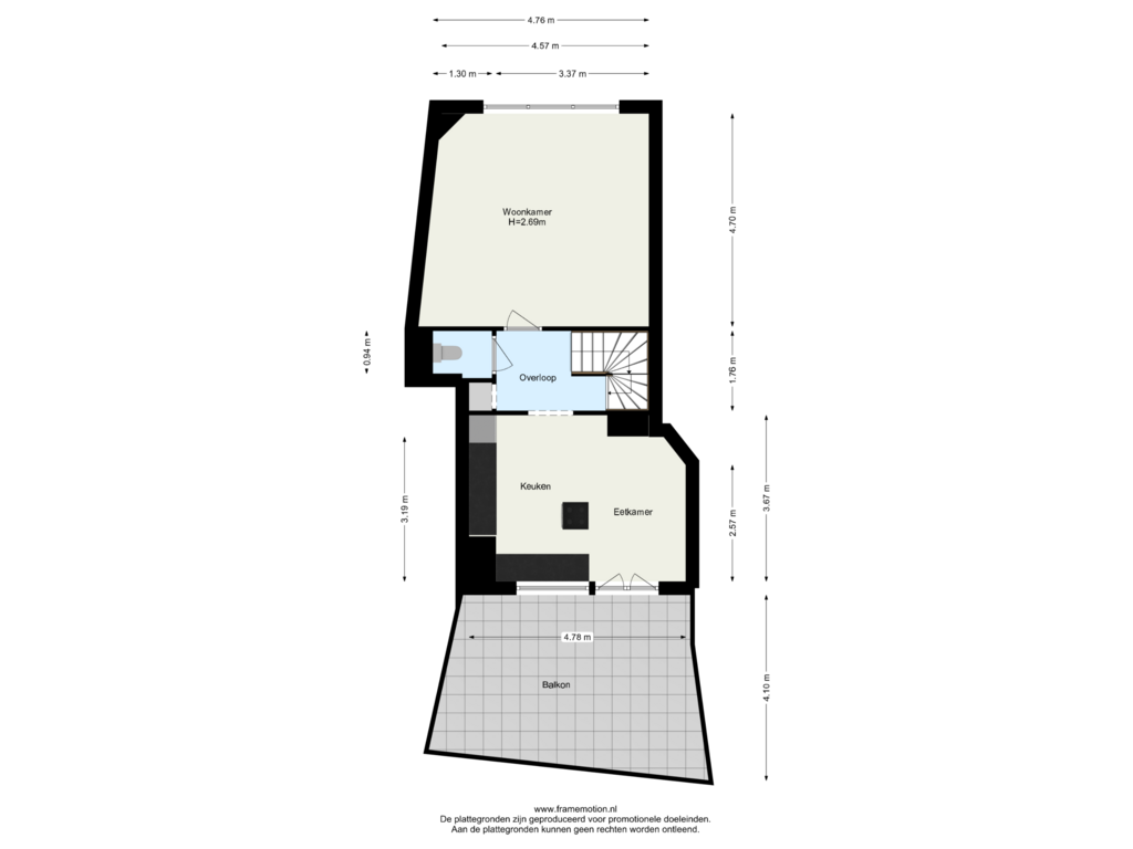 Bekijk plattegrond van Verdieping 1 van Vrieseweg 3