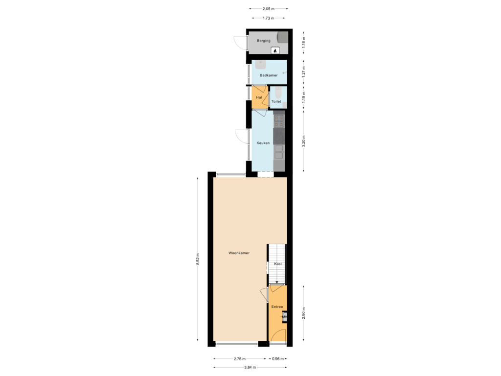 Bekijk plattegrond van Begane Grond van Bloemstraat 27