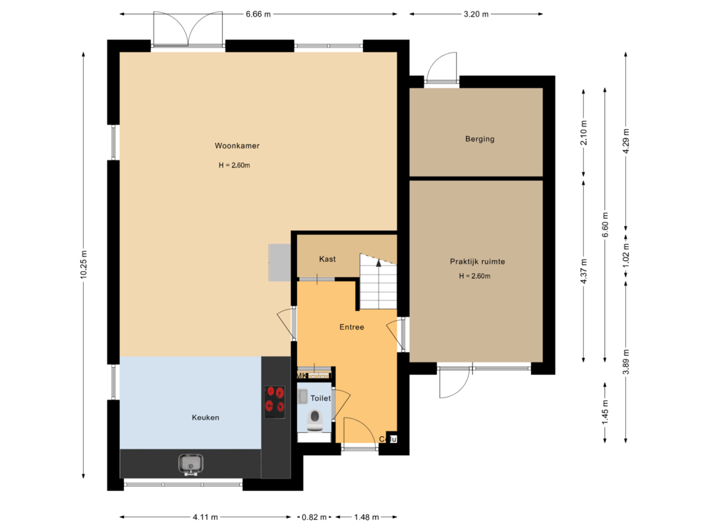 View floorplan of Begane grond of Kleingouw 87-D