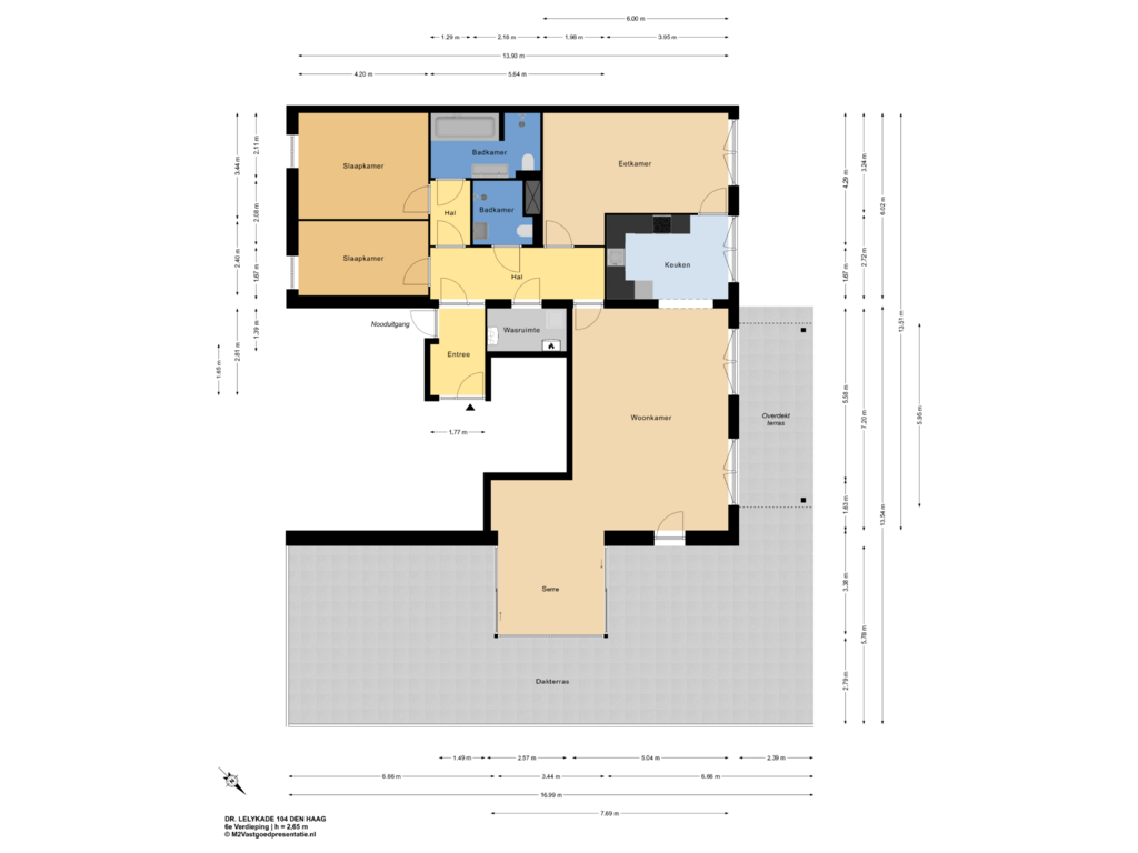 Bekijk plattegrond van 6e Verdieping van Dr. Lelykade 104