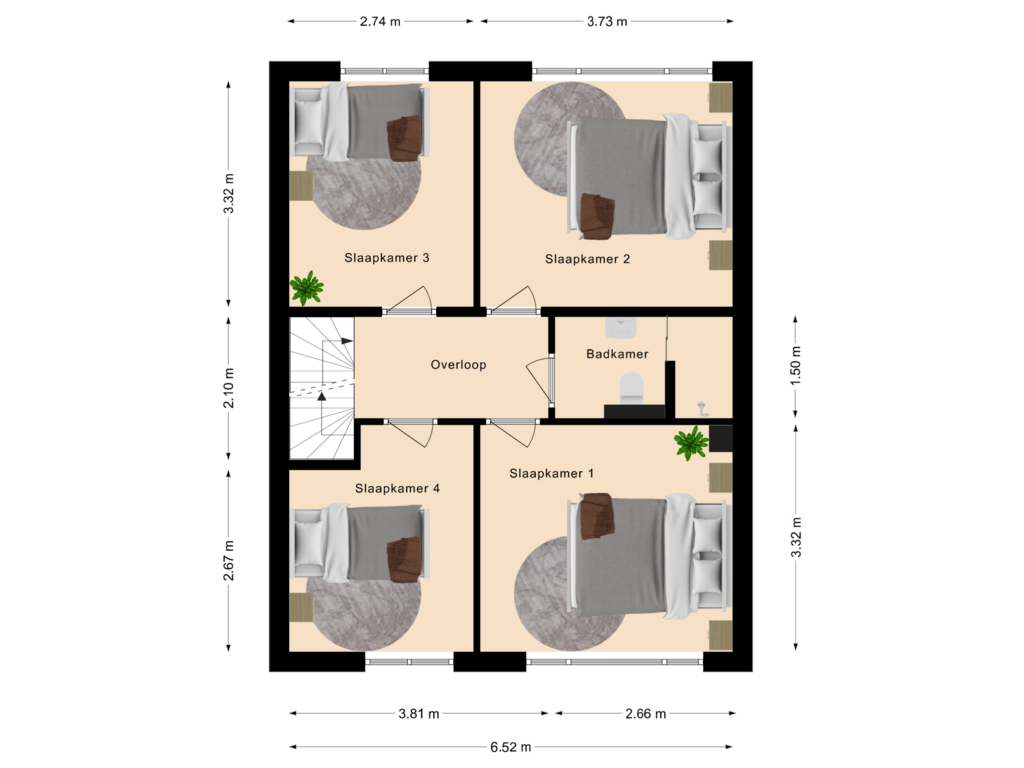 View floorplan of Eerste verdieping of Irislaan 42