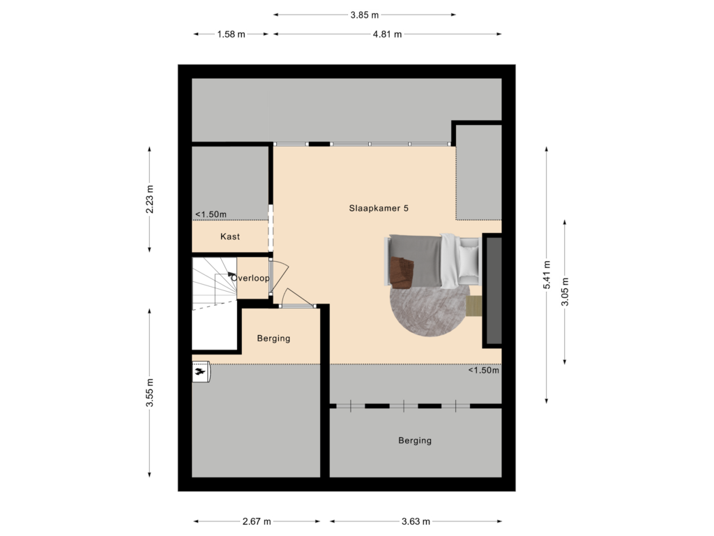 View floorplan of Tweede verdieping of Irislaan 42