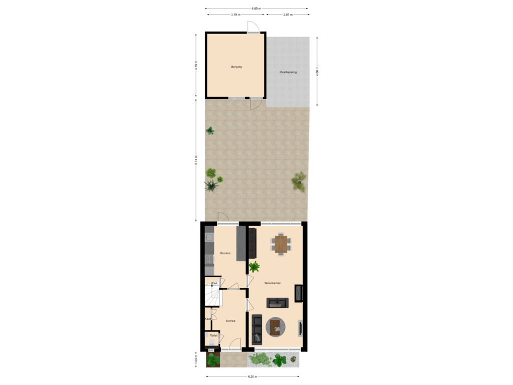 View floorplan of Begane grond Met Tuin of Irislaan 42