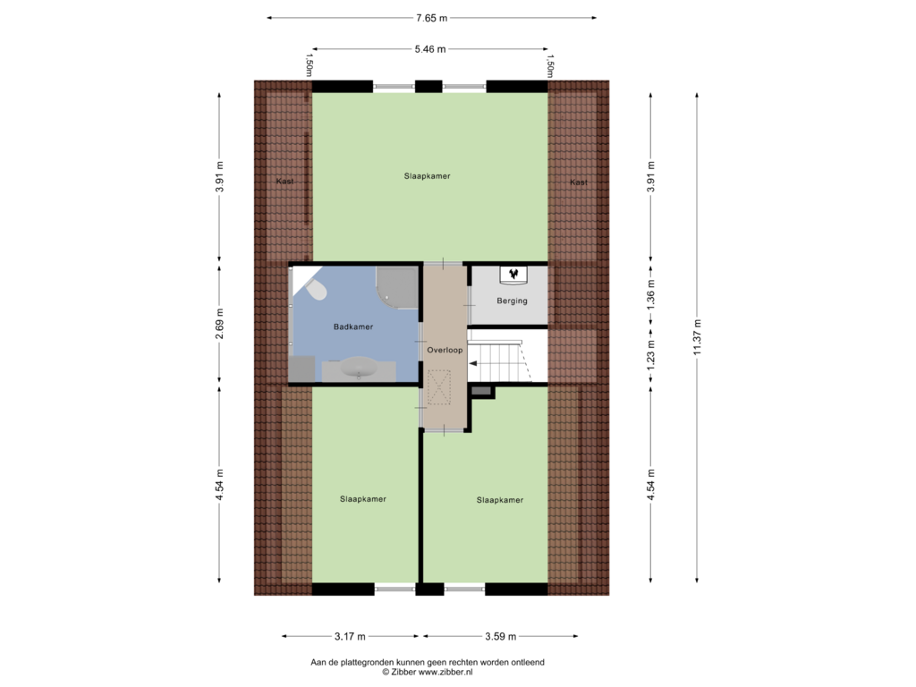 Bekijk plattegrond van Eerste Verdieping van Halmlaan 7