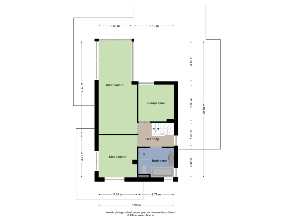 View floorplan of Eerste verdieping of Vogezenlaan 8