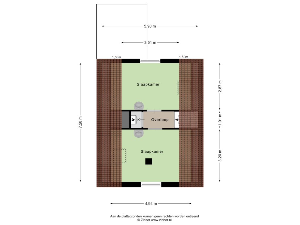 View floorplan of Tweede verdieping of Vogezenlaan 8