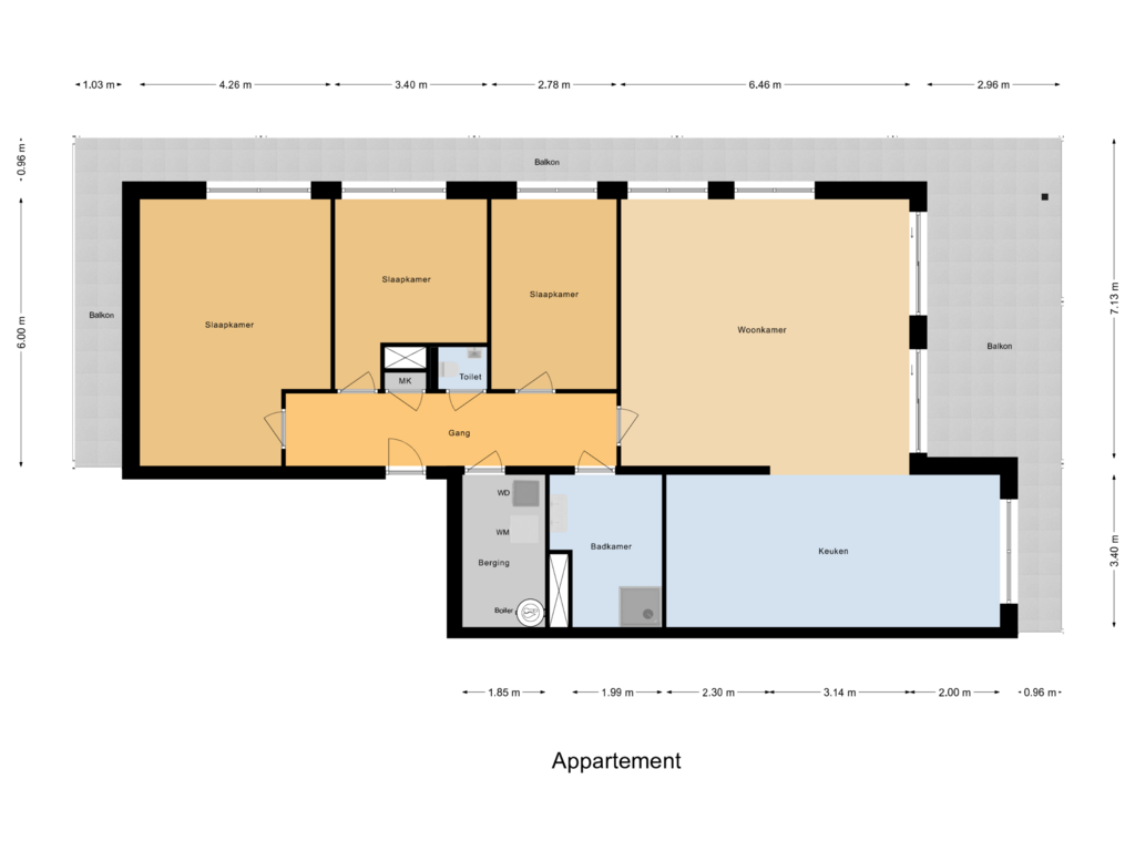 Bekijk plattegrond van First floor van Appartementen (Bouwnr. 6)