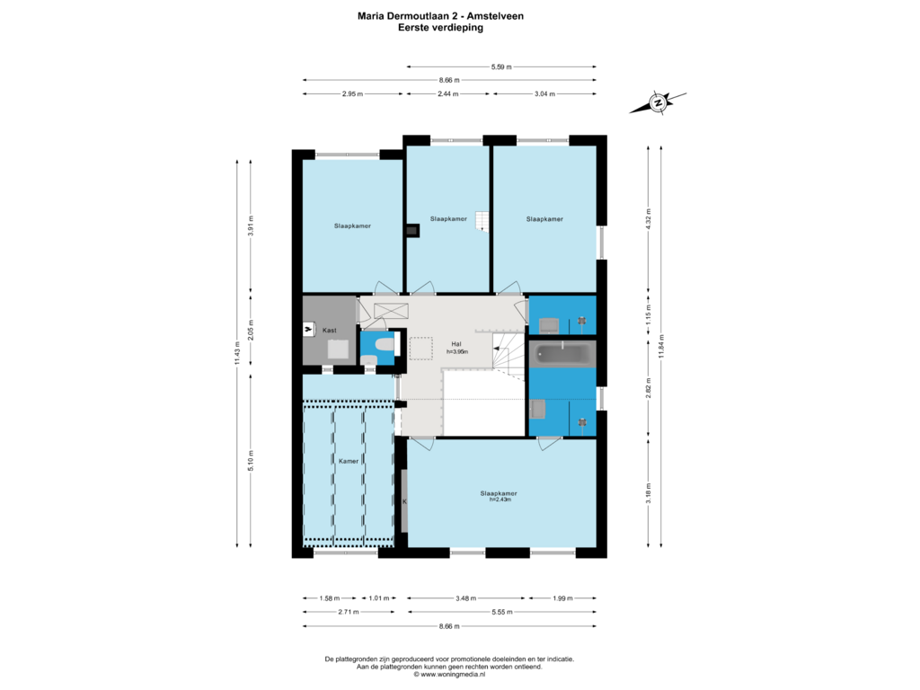 Bekijk plattegrond van Eerste verdieping van Maria Dermoûtlaan 2