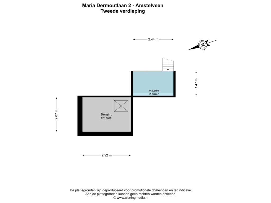 Bekijk plattegrond van Tweede verdieping van Maria Dermoûtlaan 2