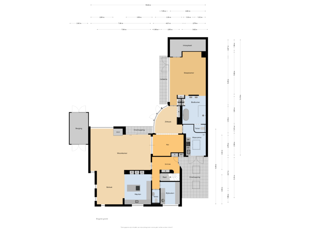 View floorplan of Begane grond of Brederodelaan 2-B