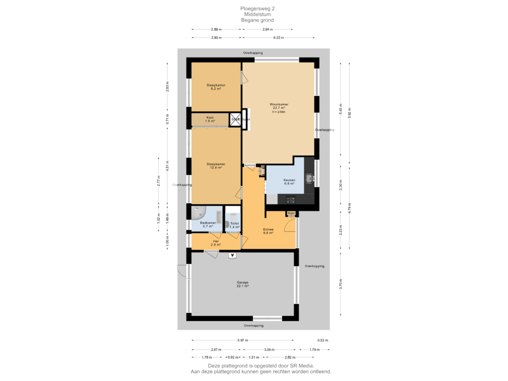 Bekijk plattegrond van Begane grond van Ploegersweg 2