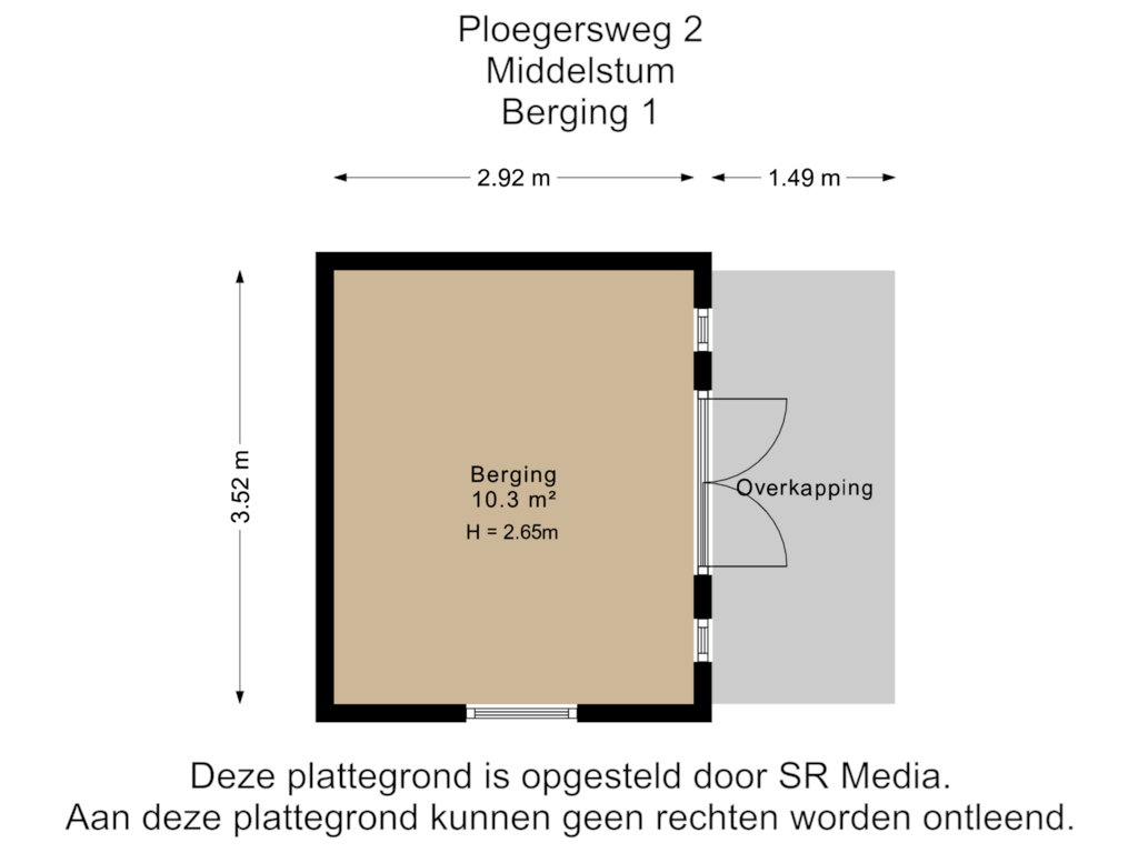 Bekijk plattegrond van Berging 1 van Ploegersweg 2