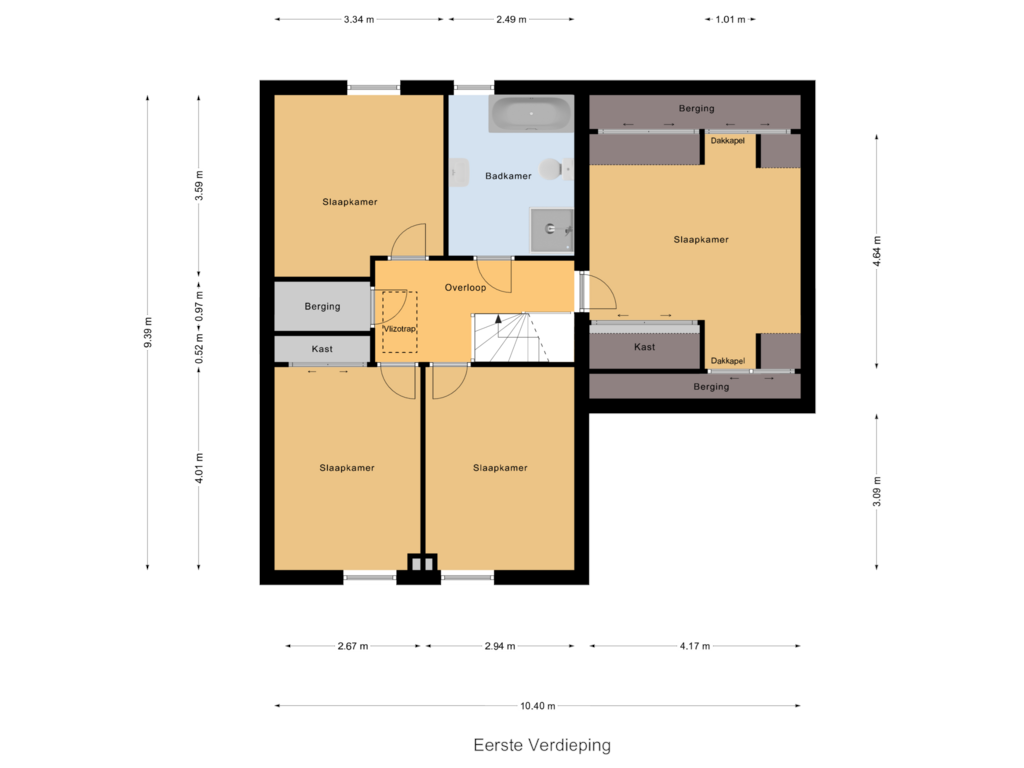 Bekijk plattegrond van Eerste Verdieping van Dr. Lemmenstraat 21