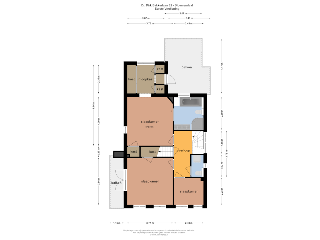 Bekijk plattegrond van Eerste Verdieping van Dr. Dirk Bakkerlaan 82