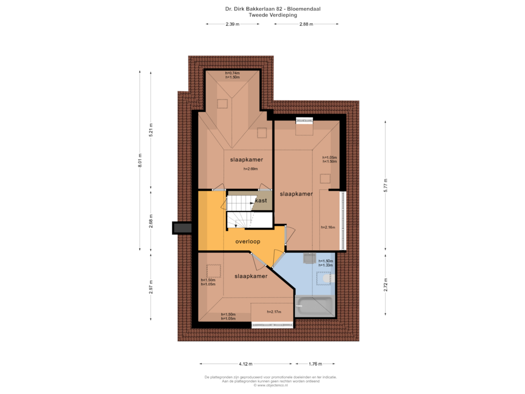 Bekijk plattegrond van Tweede Verdieping van Dr. Dirk Bakkerlaan 82