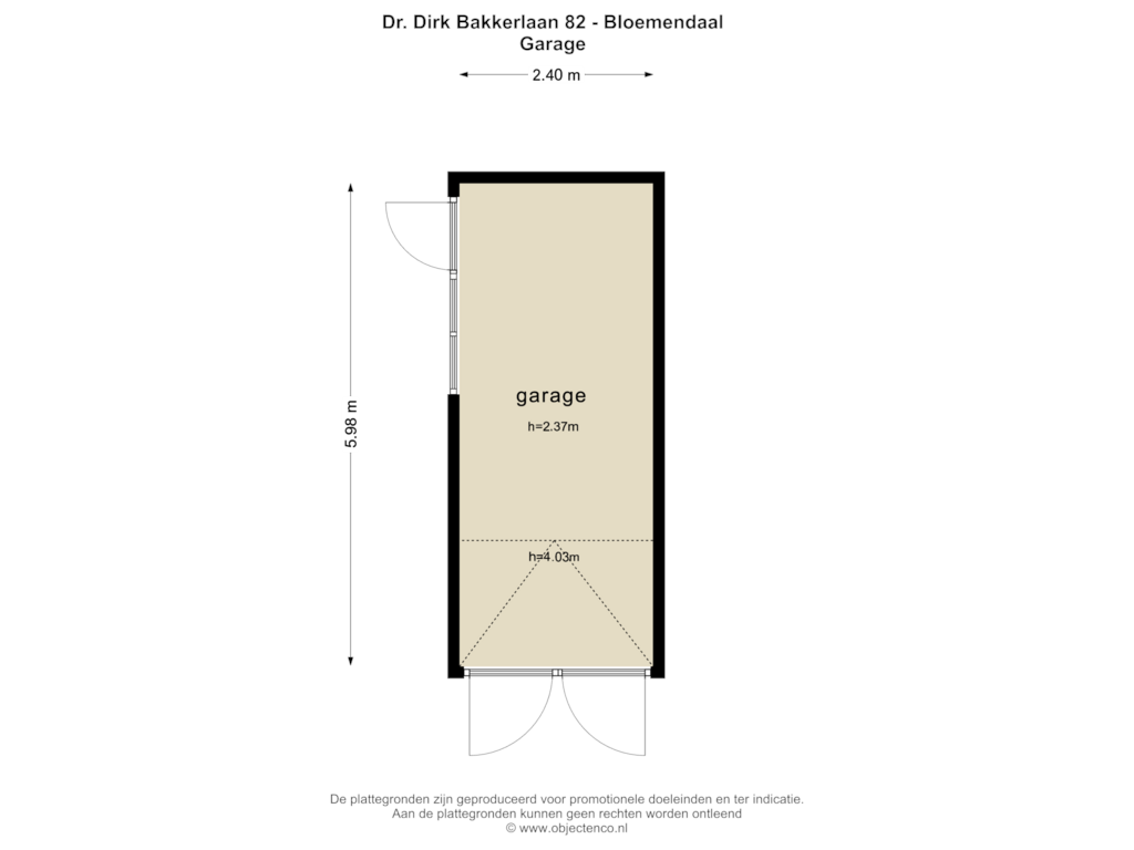 Bekijk plattegrond van Garage van Dr. Dirk Bakkerlaan 82