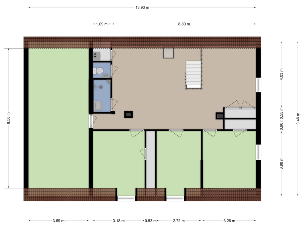 View floorplan of Eerste Verdieping of Zeelandsedijk 50