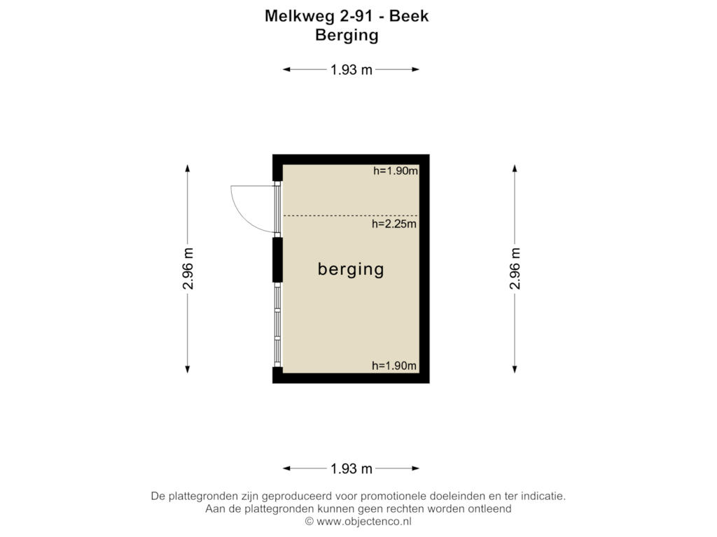 View floorplan of BERGING of Melkweg 2-91