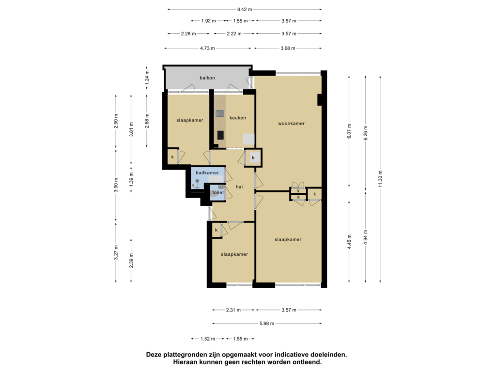 Bekijk plattegrond van Appartement van Hoogstraat 35-C