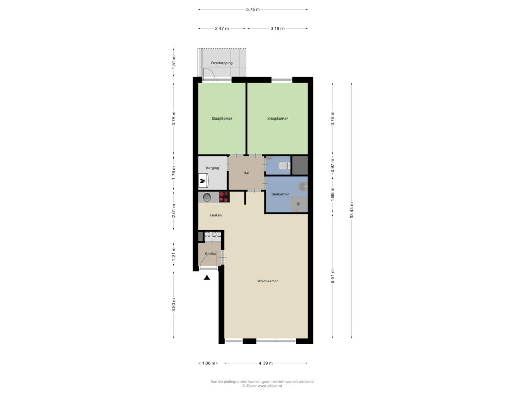 Bekijk plattegrond van Appartement van Akerstraat-Noord 298-A