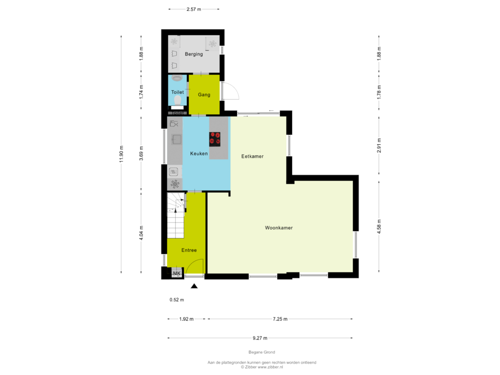 Bekijk plattegrond van Begane Grond van Huiskensstraat 46