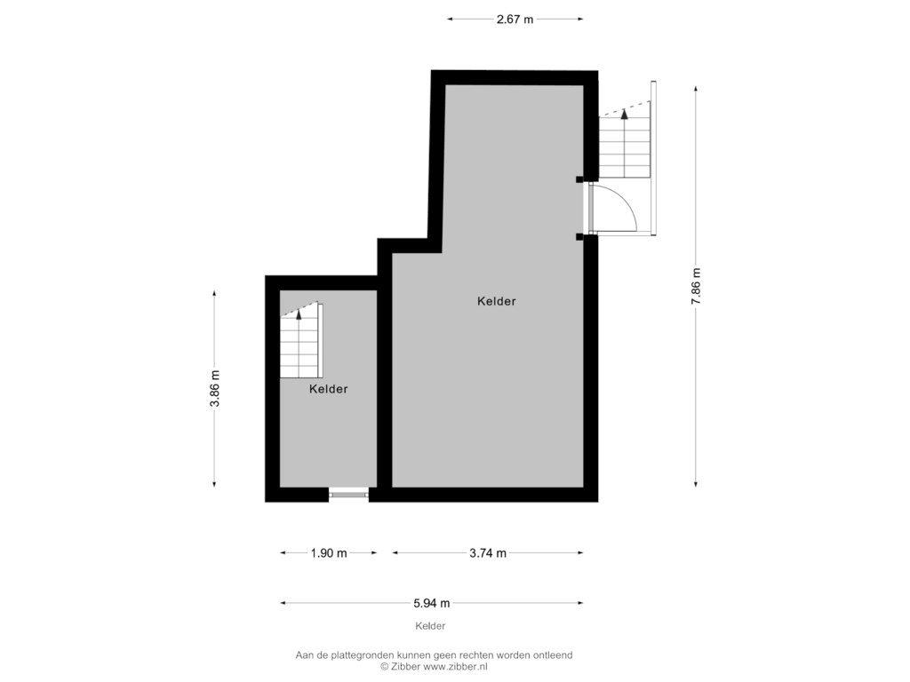 Bekijk plattegrond van Kelder van Huiskensstraat 46