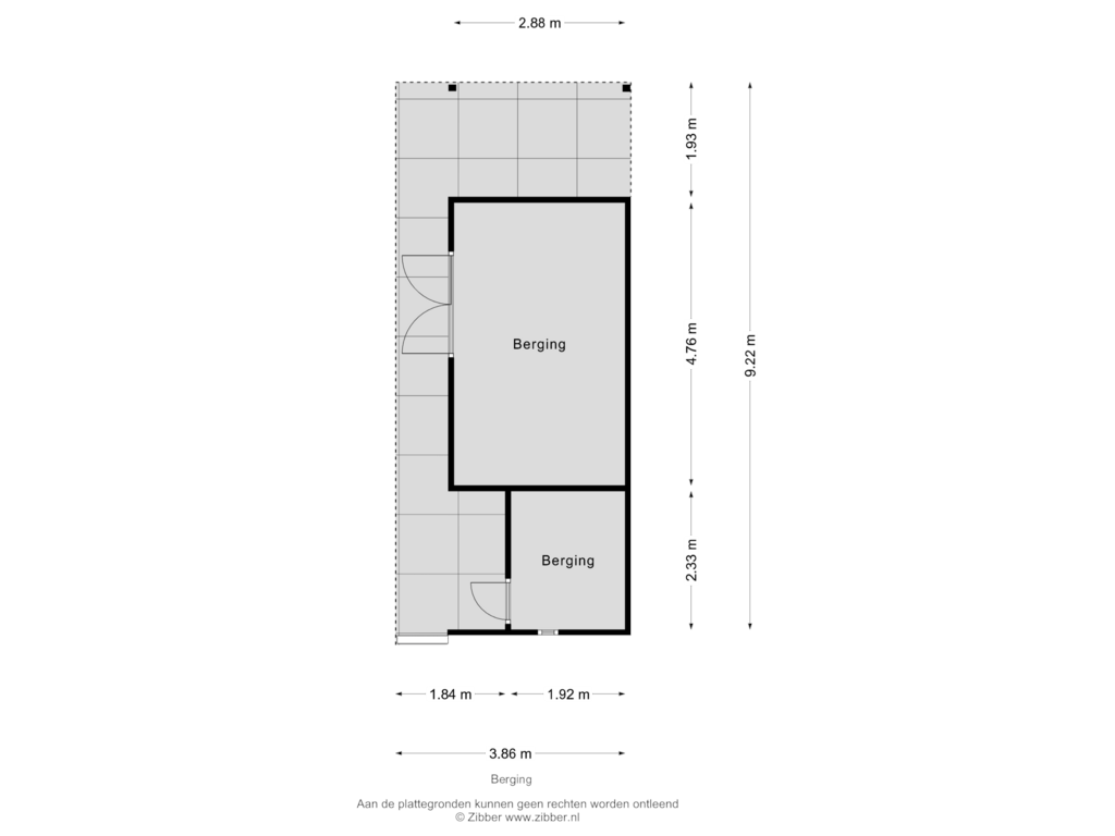 Bekijk plattegrond van Berging van Huiskensstraat 46