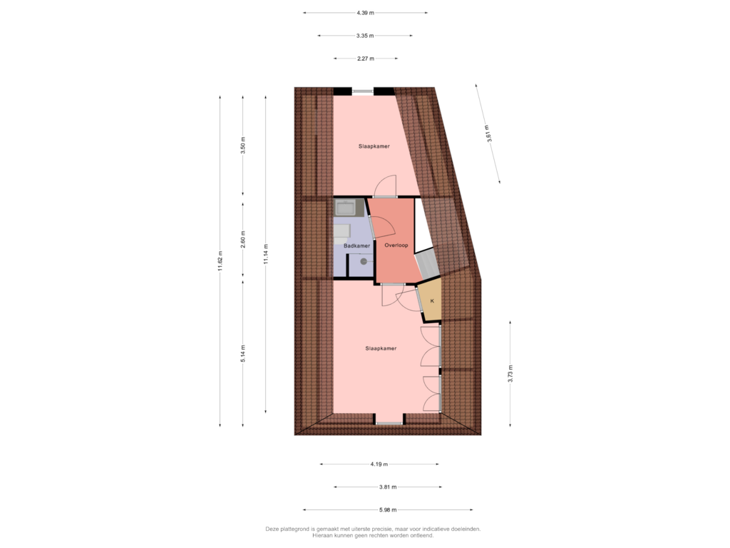 View floorplan of 2e Verdieping of Smidstraat 16