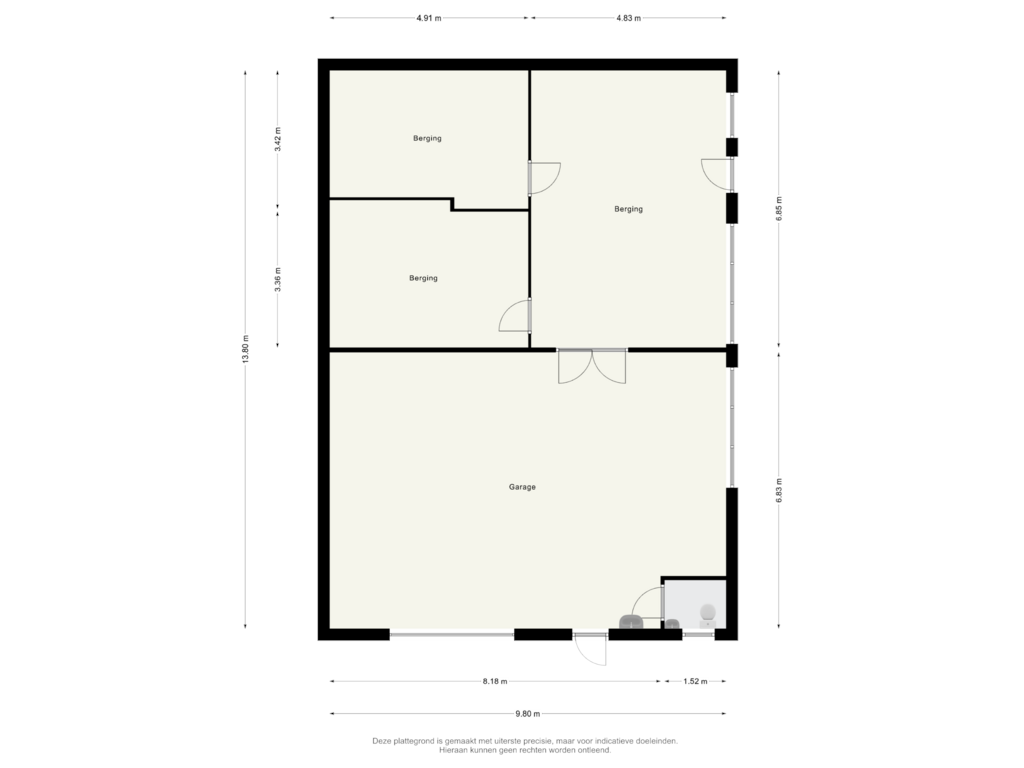 View floorplan of Berging/Garage of Smidstraat 16