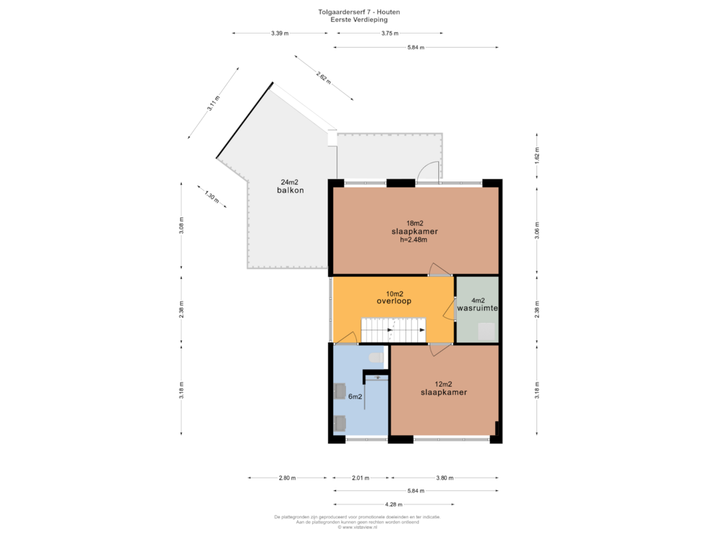 Bekijk plattegrond van EERSTE VERDIEPING van Tolgaarderserf 7