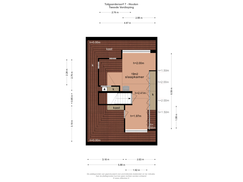 Bekijk plattegrond van TWEEDE VERDIEPING van Tolgaarderserf 7